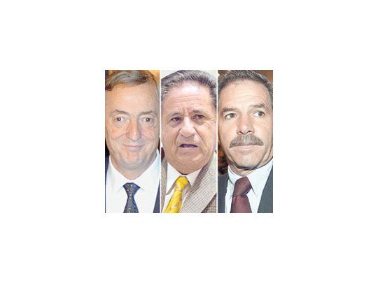 Néstor Kirchner, Eduardo Duhalde y Felipe Solá.