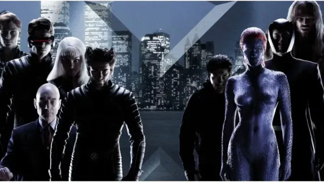 El elenco de la primera entrega de los X-Men en el año 2000.