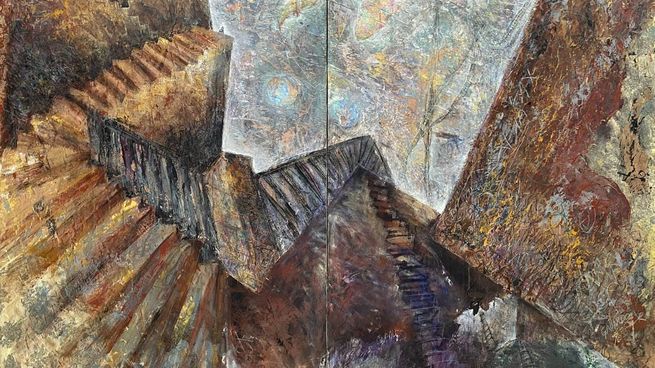 From far away (1991), una de las obras de Carlos Gallardo expuesta en su muestra.