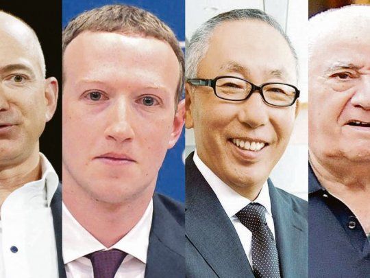 Jeff Bezos, Mark Zuckerberg,&nbsp;Tadashi Yanai y&nbsp;Amancio Ortega