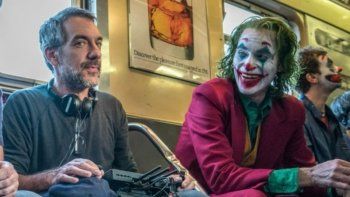 Todd Phillips y Joquin Phoenix durante el rodaje de Joker (2019).