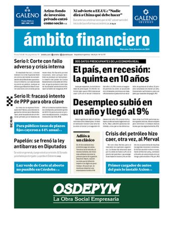 Tapa Edicion Impresa del 2018-12-19