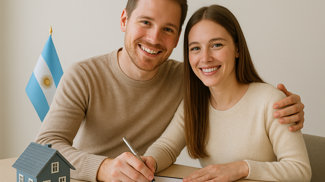Una pareja compró su vivienda. Mejoró el mercado inmobiliario y revirtió los tiempos de crisis, faltan mejorar algunas variables para que crezca más aún