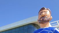 Una cadena de distribución minorista de productos de mejora del hogar, materiales de construcción y bricolaje, originario de Estados Unidos, sacó a la venta por u$s 99 un inflable de Lionel Messi de 3 metros para decorar los jardines.