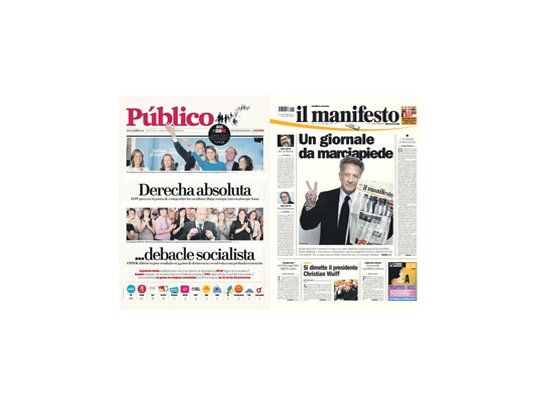 Para Público resultó letal la crisis publicitaria, pero no fue la única razón de su cierre. Il Manifesto apela a figuras famosas, como Dustin Hoffman, para evitar el naufragio.