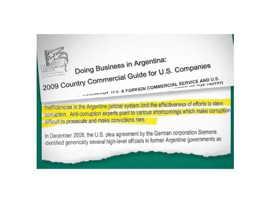 Facsímil del documento publicado sobre la situación en la Argentina y los consejos para inversores norteamericanos.