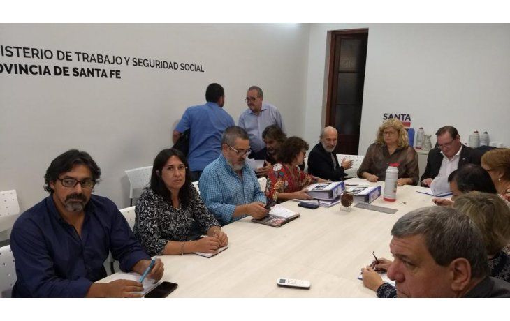 Reunión paritaria. Foto Twitter Amsafé.
