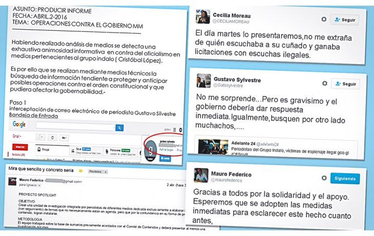 Espiados. Los correos electrónicos de los periodistas Gustavo Sylvestre (conductor de Minuto 1) y Mauro Federico (subdirector de Ámbito Financiero) fueron hackeados e incorporados a un presunto “parte de inteligencia” remitido a la AFI. Diputados del Frente Renovador presentarán este martes un pedido de informes.