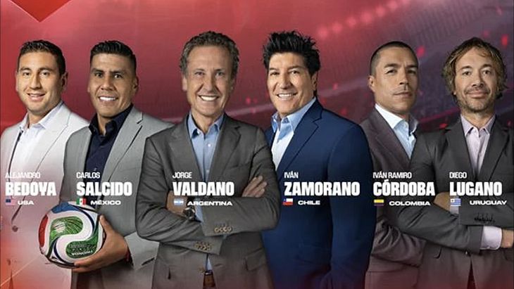 Todas las figuras que Telemundo presentó para la cobertura del Mundial. El último fue el argentino Jorge Valdano, campeón del Mundo en México '86. Todas las figuras que Telemundo presentó para la cobertura del Mundial. El último fue el argentino Jorge Valdano, campeón del Mundo en México '86.