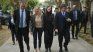 El presidente Javier Milei junto al jefe de Gabinete, Manuel Adorni; la secretaria de Presidencia, Karina Milei; y la ministra de Capital Humano, Sandra Petovello. 