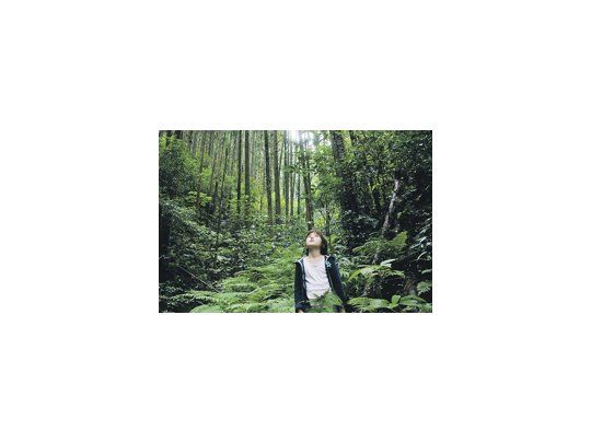 La pequeña Noë Sampy, como Yuki, perdida en un bosque que conecta dos instancias de su vida, en el bello film franco-japonés «Yuki & Nina».