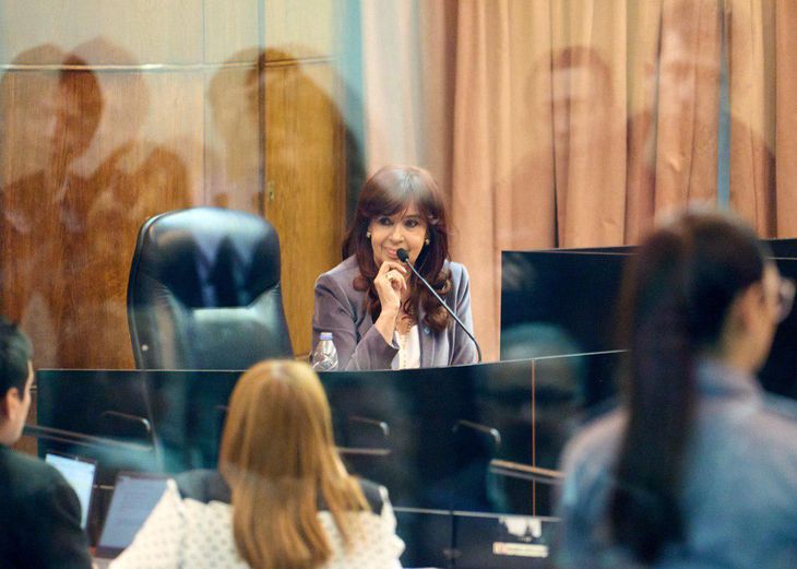 Cristina Kirchner testified in one of the trials against her. Cristina Kirchner testified in one of the trials against her.
