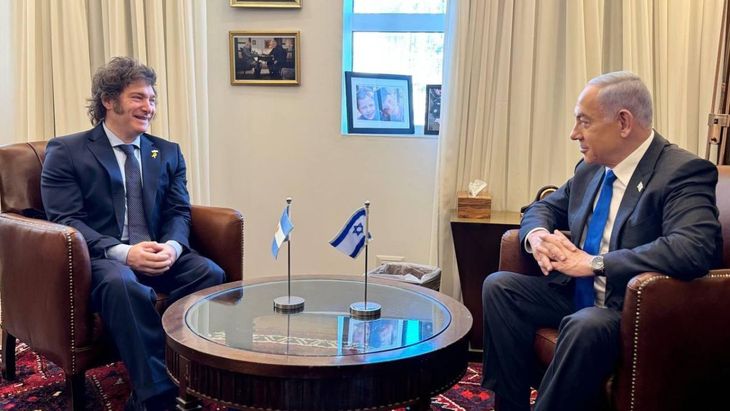 Javier Milei junto a Benjamin Netanyahu.