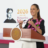 Claudia Sheinbaum en la Mañanera del Pueblo de este miércoles.