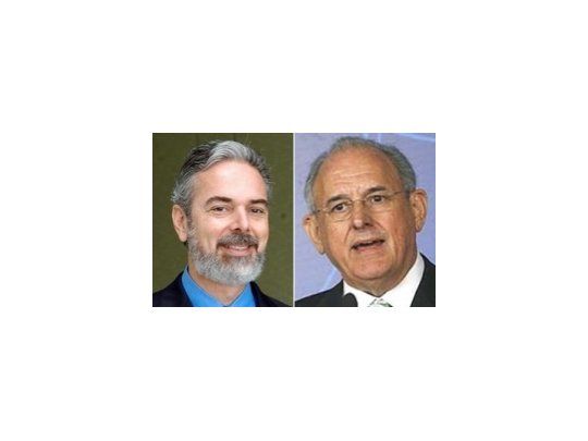Antonio Patriota, próximo canciller y  Nelson Jobim, titular del Ministerio de Defensa.