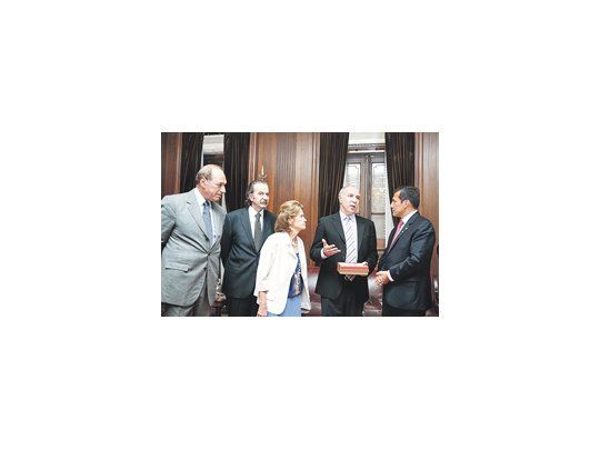 Ollanta Humala ayer en la Corte Suprema. Fue una de las escalas obligatorias del presidente peruano en su «road show» por los tres poderes: estuvo con Cristina de Kirchner y también en el Congreso.