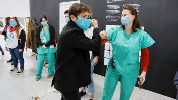 Axel Kicillof recorrió el Centro de Aislamiento en el Parque Tecnópolis.