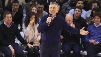 Macri, durante el cierre porteño en Ferro.