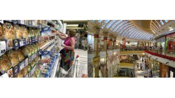 Ventas en shoppings crecen 28% y en supermercados 26,7% durante febrero, informó el INDEC.
