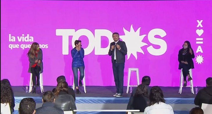 Máximo Kirchner en el acto de cierre de campaña del Frente de Todos.