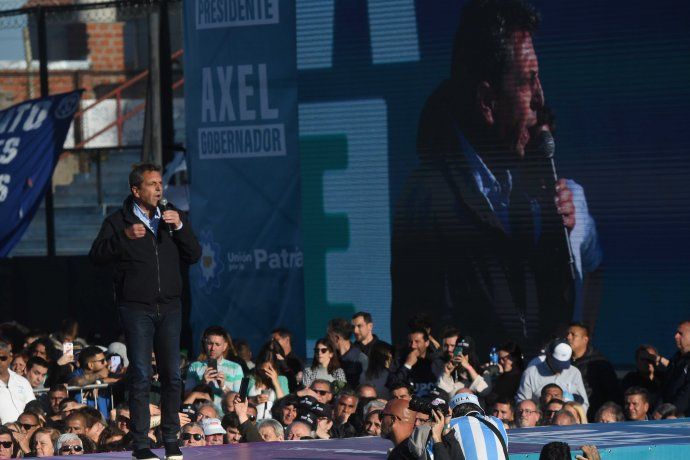 Sergio Massa durante el acto por el Día de la Lealtad.