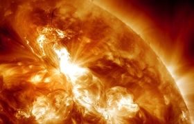 Las imágenes de la tormenta solar fueron difundidas por la NASA. Las imágenes de la tormenta solar fueron difundidas por la NASA.