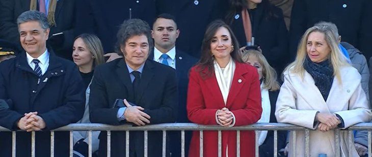 Javier Milei y Victoria Villarruel en el desfile del 9 de julio. 