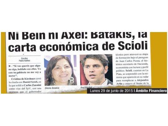 Scioli: “Batakis va a ir a Economía”
