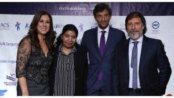 Patricia Vitolo, organizadora de La Noche Solidaria del Seguro, Margarita Barrientos, Guillermo Plate, Vice Superintendente de Seguros de la Nación y Rubén Mundel, organizador de La Noche Solidaria del Seguro.
