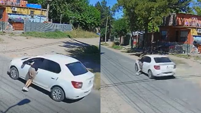 El ladrón quedó colgado de la ventanilla y fue arrastrado por más de cinco cuadras en González Catán.