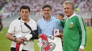 Passarella, en el homenaje a los campeones del mundo. 