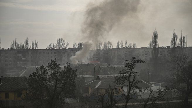 Edificio impactado por un drone en Kiev. 