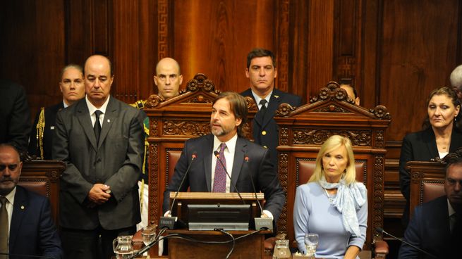 El presidente Luis Lacalle Pou en su último discurso ante la Asamblea General.
