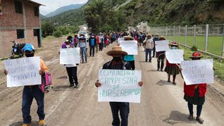 Protesta en la mina Las Bambas.