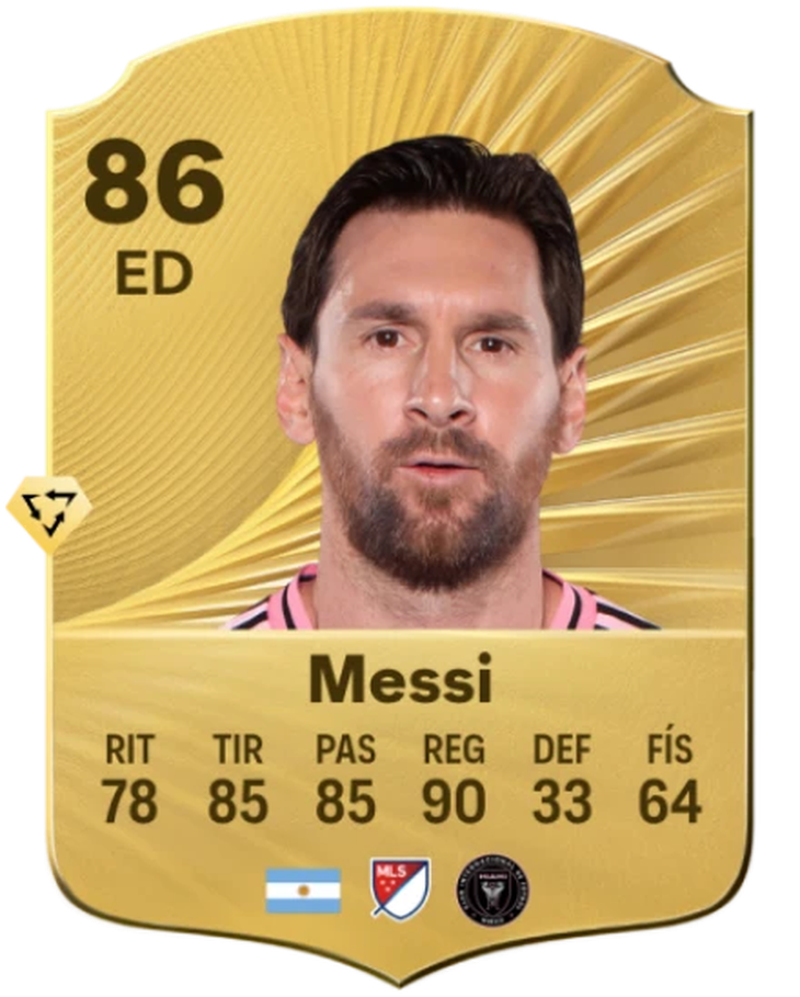 La carta de Ultimate Team del astro a sus 38 años. La carta de Ultimate Team del astro a sus 38 años.