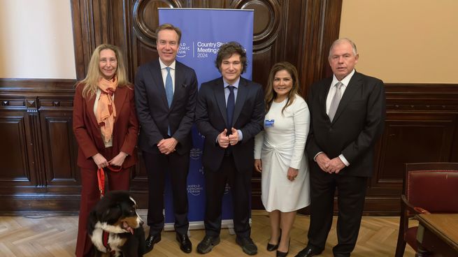 Javier Milei disertó ante empresarios en un evento del Foro Económico Mundial.