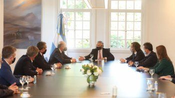 Alberto Fernández recibió al gobernador de Santa Fe, Omar Perotti en Olivos.&nbsp;