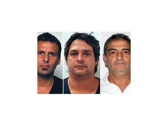 Diego Herrera (izq.), Facundo González y Walter Santángelo. son buscados por Interpol.