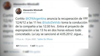 Alessandra Minnicelli polemiza por Vicentin&nbsp;