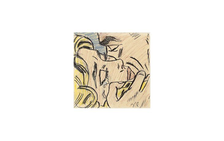 El dibujo-estudio para «Kiss V» de Roy Lichtenstein, que una mujer compró en un «happening» neoyorquino de los 60 por 10 dólares y que ahora se subasta con una base superior al millón.