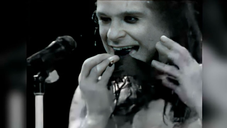 Ozzy with the bat in the mouth. Ozzy with the bat in the mouth.