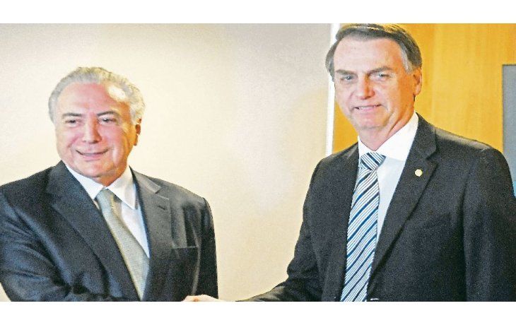 Michel Temer y Jair Bolsonaro. (Foto de archivo)