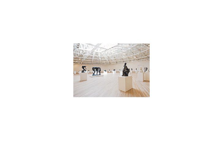 Una imagen del interior del Soumaya, el imponente museo de Carlos Slim que responde al gusto del coleccionista, y su pasión por los bronces de Rodin y de Bourdelle, entre otros.