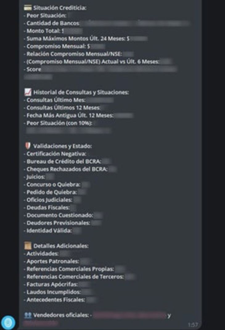 Datos financieros de los argentinos se comercializan a través de Telegram. Datos financieros de los argentinos se comercializan a través de Telegram.