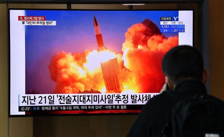 Lanzamiento de misil en Corea del Norte.