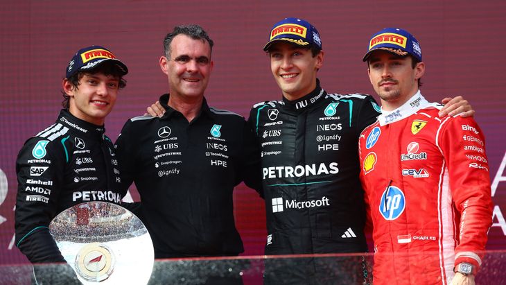 El podio del GP de Australia 2026. El podio del GP de Australia 2026.