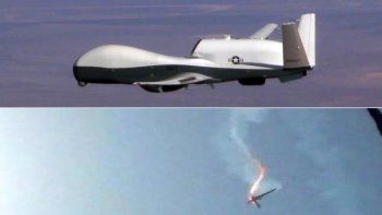 Foto publicada por la Agencia de noticias iraní&nbsp;IRNA&nbsp;del supuesto dron&nbsp;MQ-4C Triton,&nbsp;de los Estados Unidos derribado.