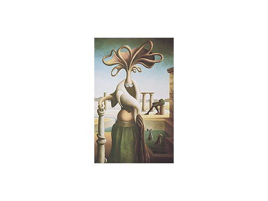 «La gran dama», una de las obras de la estupenda muestra«Liberti: 40 años de Surrealismo», que se exhibe enla Sala de Exposiciones Temporarias del Museo de BellasArtes.