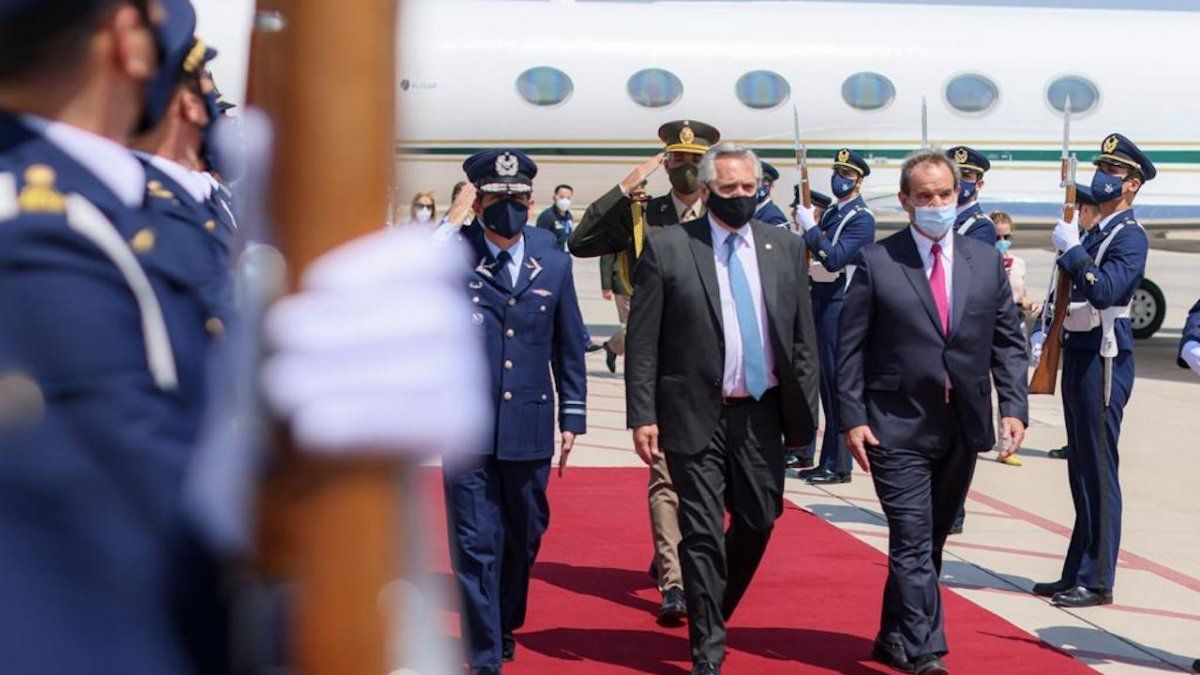 Alberto Fernández arribó a Chile en su primera visita de Estado