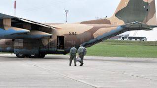 La tripulación del Hércules de la Fuerza Aérea Uruguaya regresó al país.